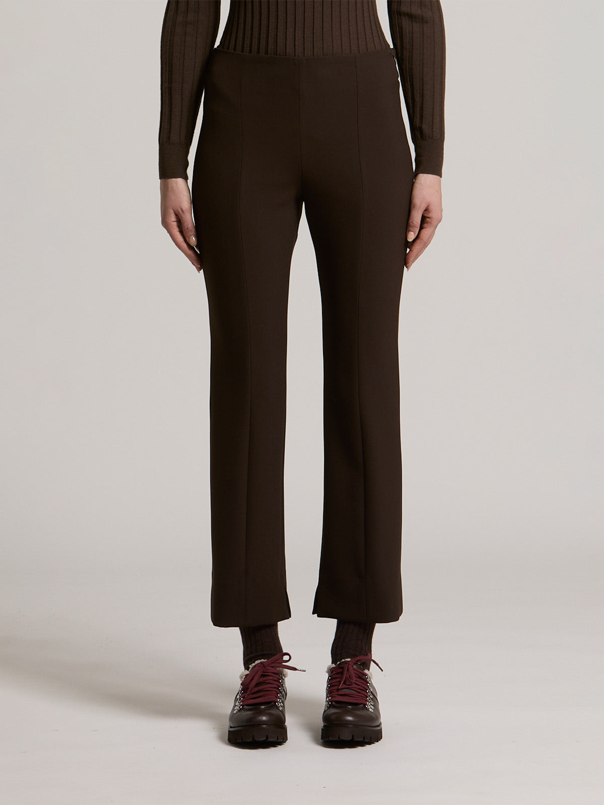 Creased Flared Ankle Trousers