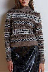 Cropped Chunky Fair Isle Mock