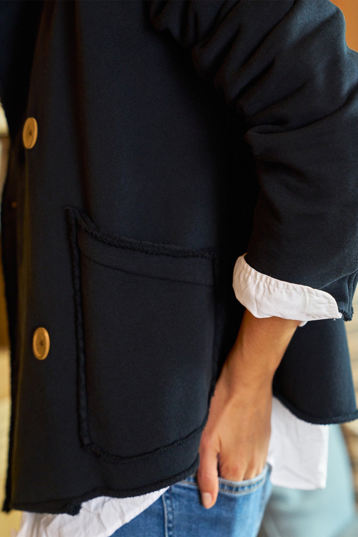 Cropped Sweatshirt Peacoat