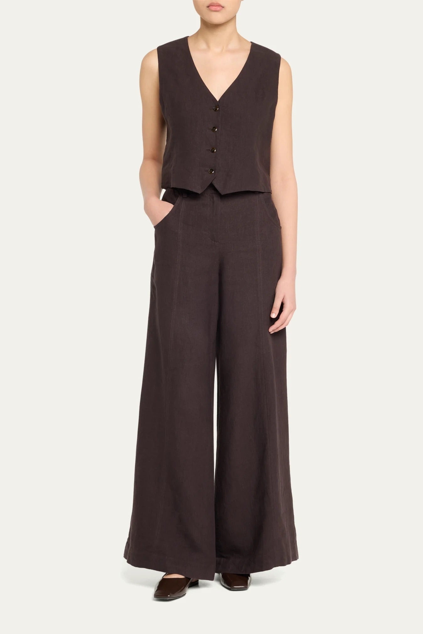 Dees Coated Linen Trouser