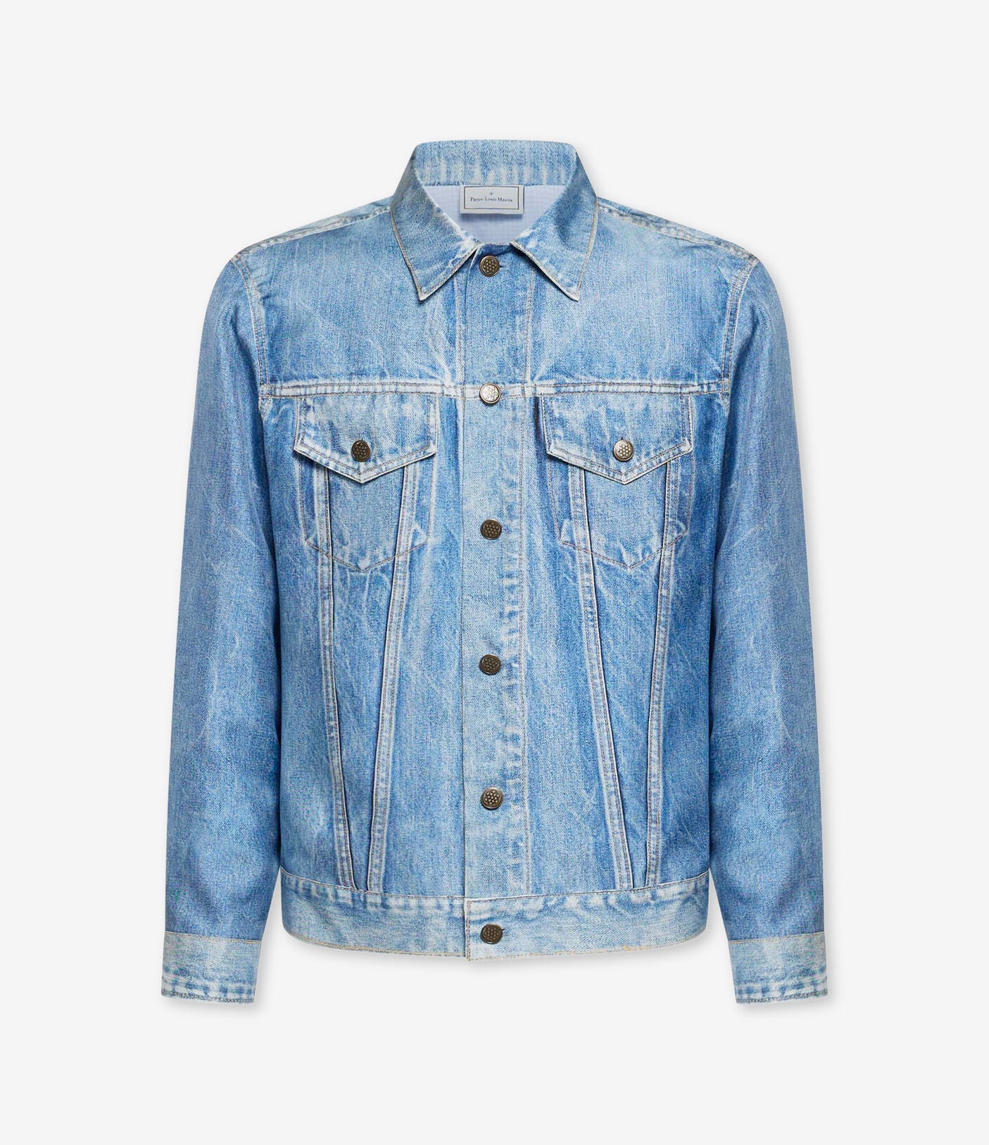 Denim Printed Silk Jacket