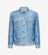 Denim Printed Silk Jacket