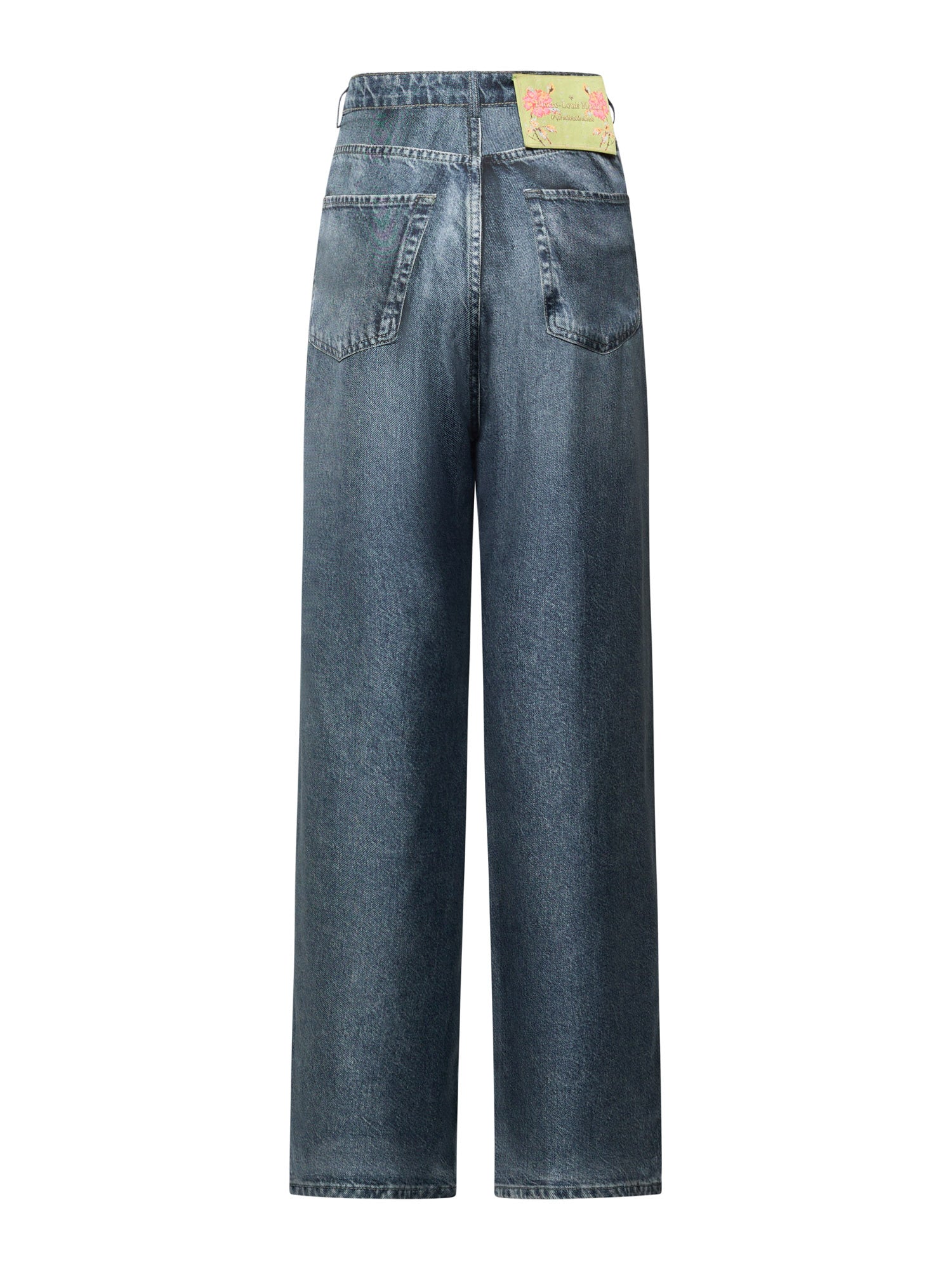 Denim Printed Silk Pant