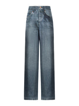 Denim Printed Silk Pant