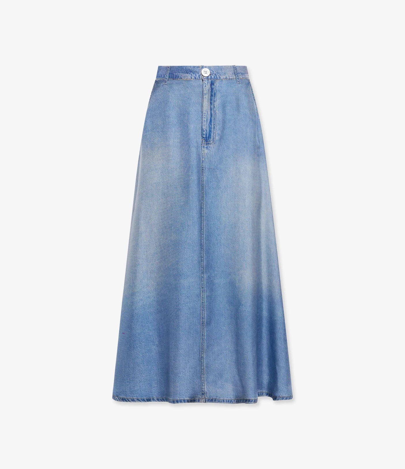 Denim Printed Silk Skirt