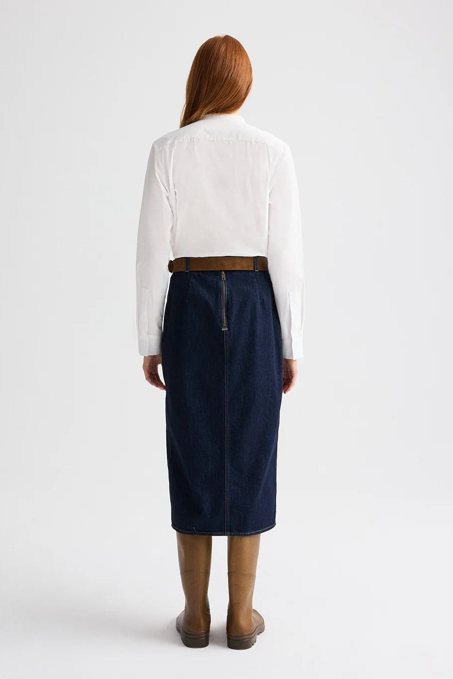 Denim Skirt With Seams
