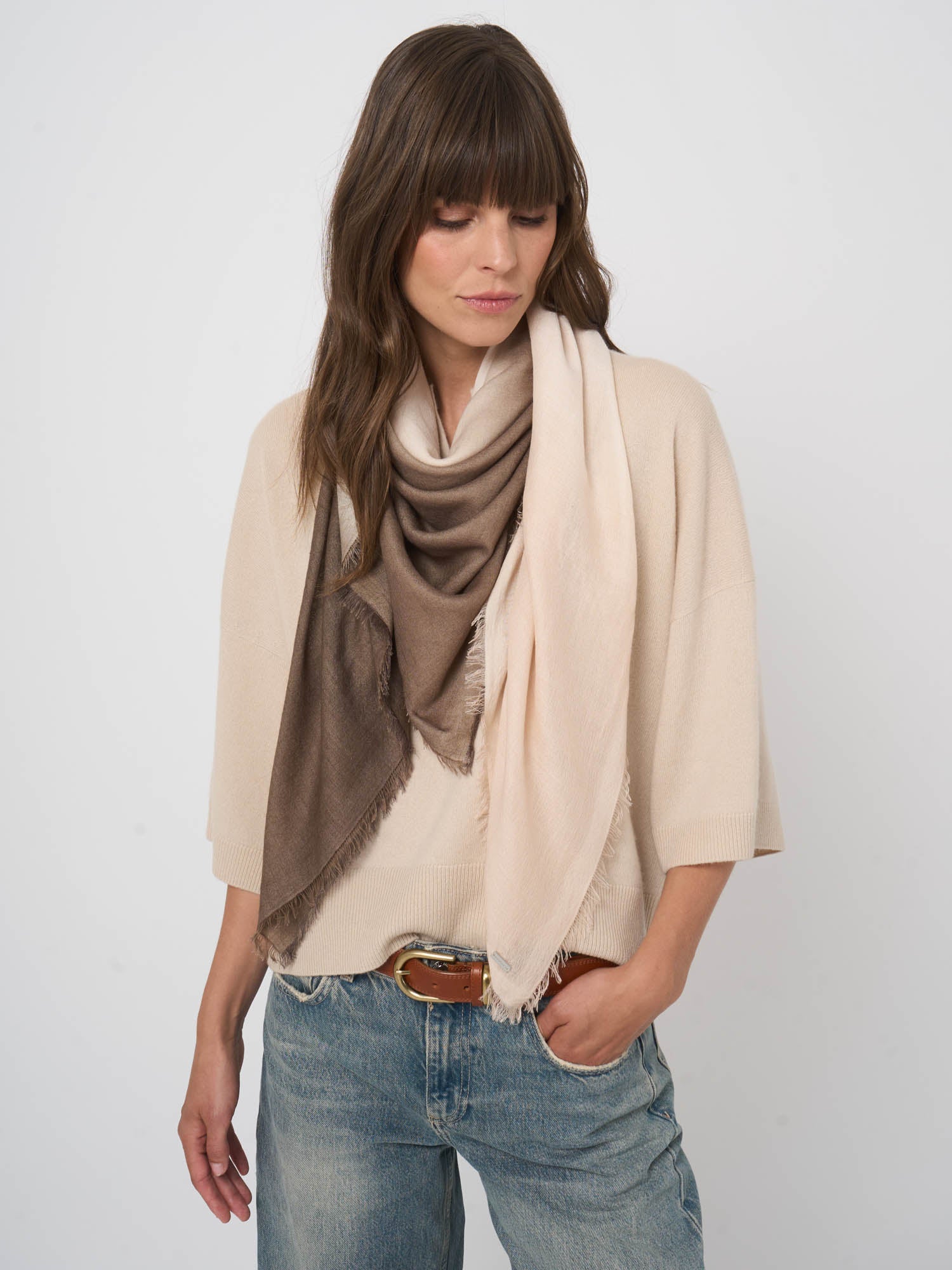 Dip-Dye Cashmere Blend Scarf