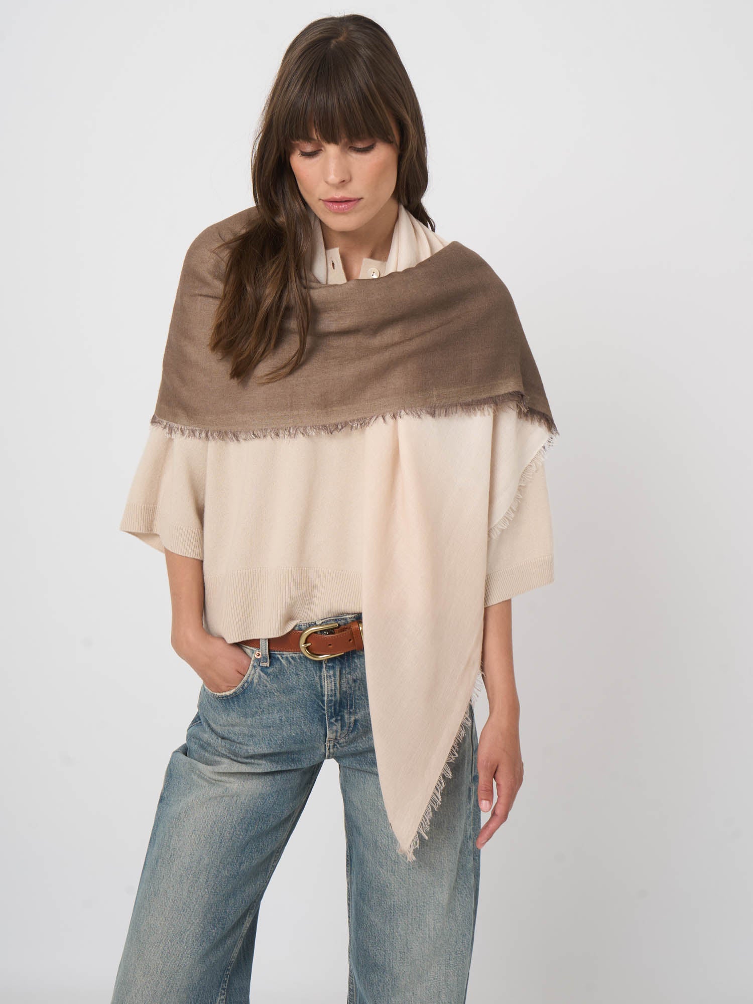 Dip-Dye Cashmere Blend Scarf