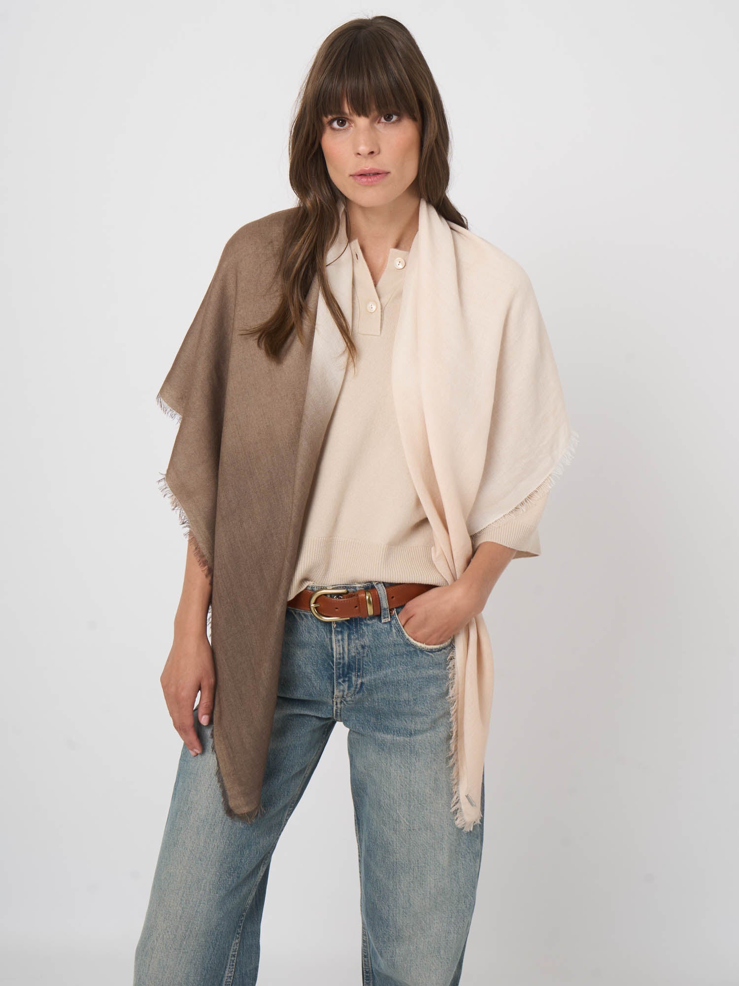 Dip-Dye Cashmere Blend Scarf