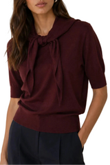 Elbow Sleeve Scarf Neck