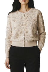 Embroidered Crewneck Cardigan