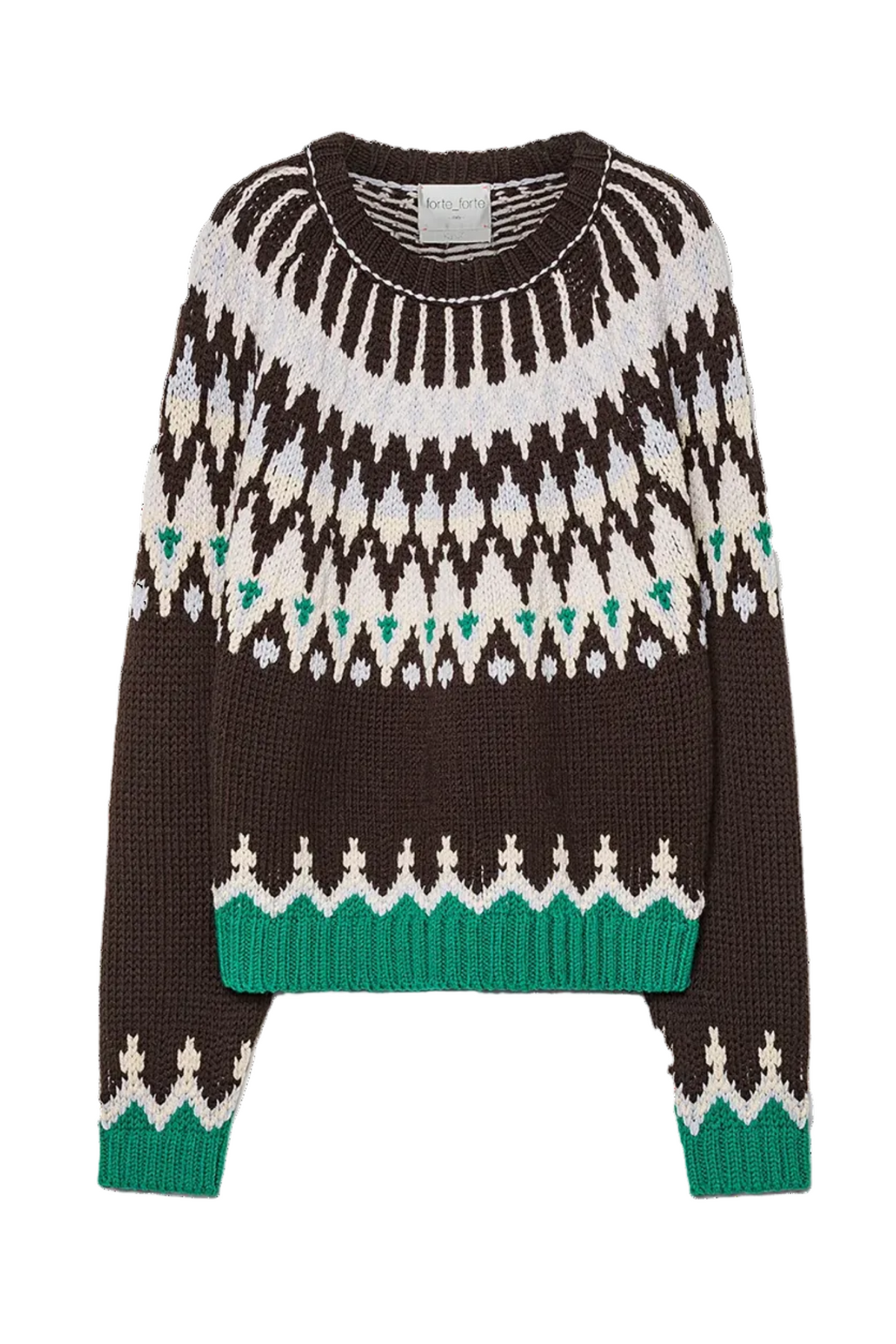 Fair Isle Rws Cableknit Wool Sweater