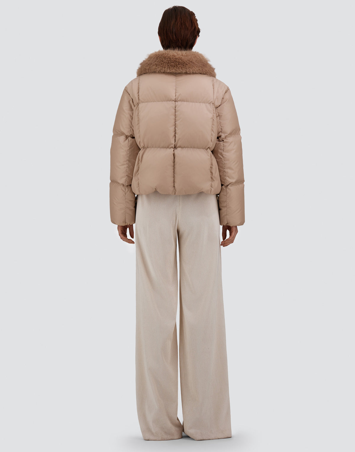 Faux Fur Collar Crop Puffer