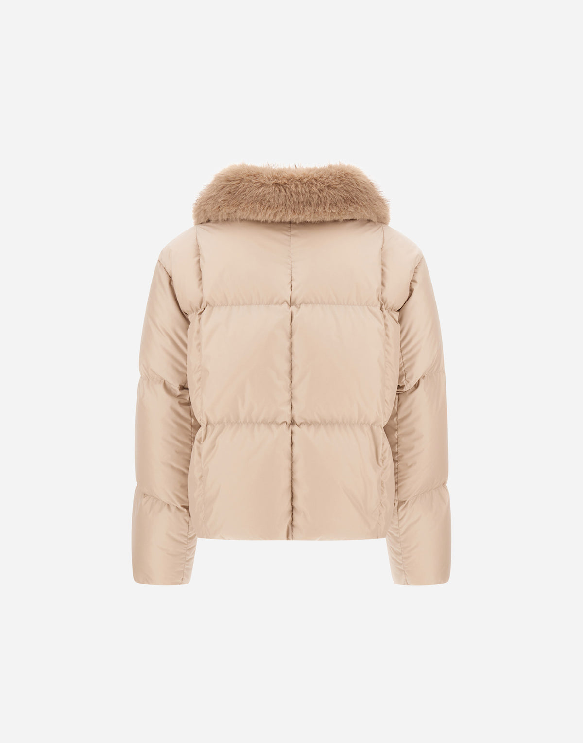 Faux Fur Collar Crop Puffer