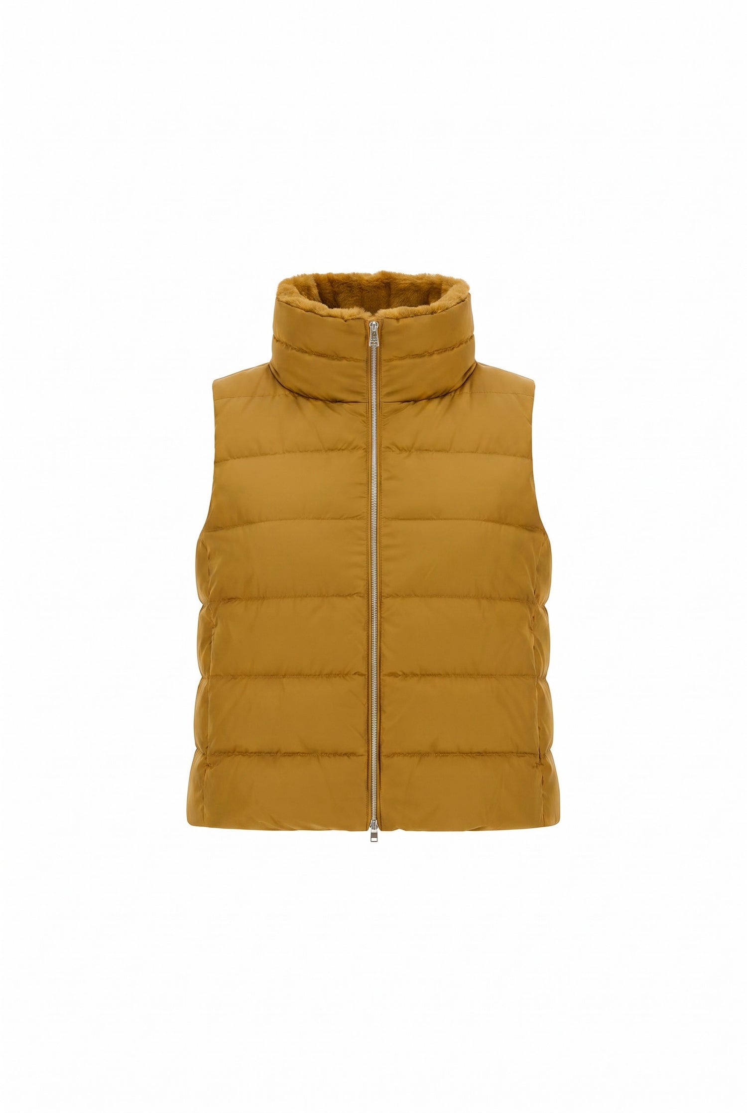 Faux Fur Collar Down Vest