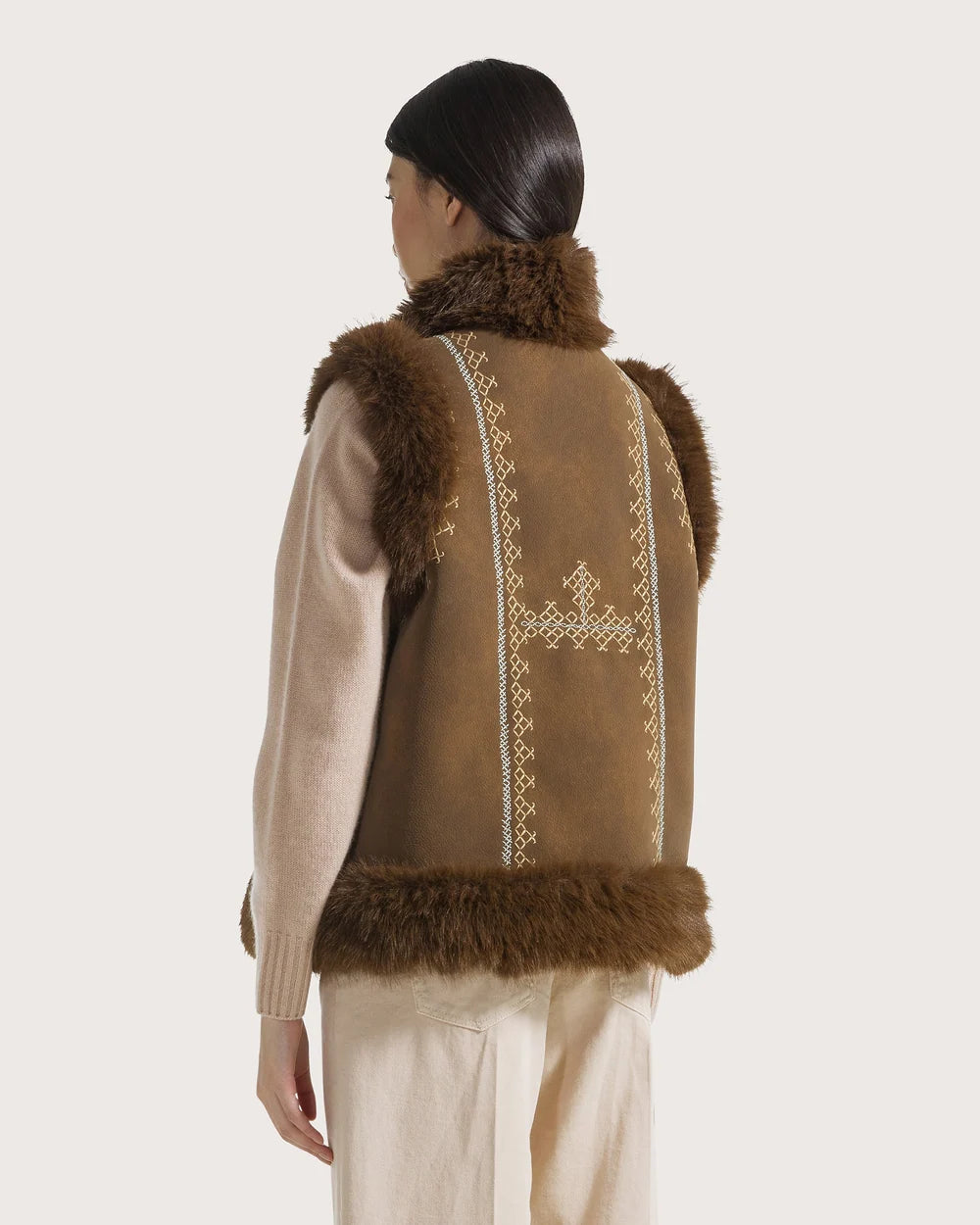 Faux Fur Trim Vest