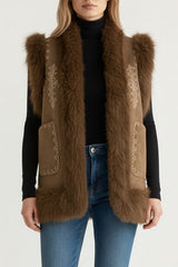 Faux Fur Trim Vest