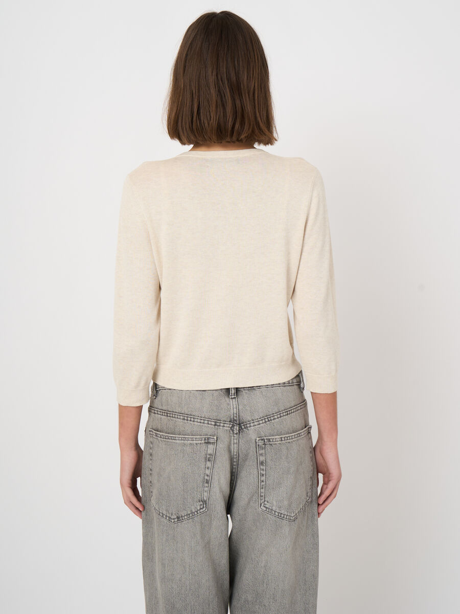 Fine Knit Cotton Blend Cardigan