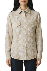 Floral Embroidered Snap Shirt