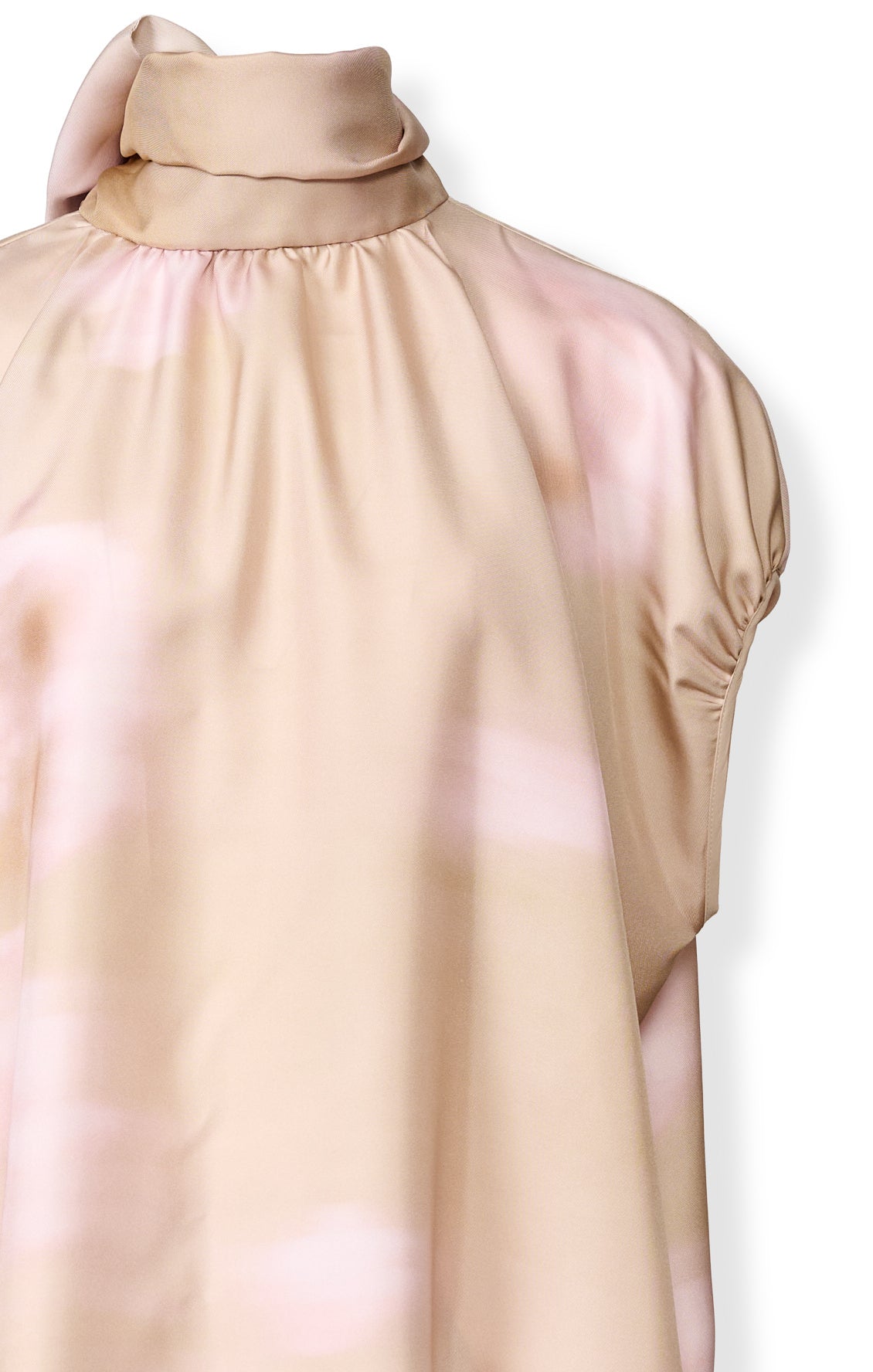Flower Print Top with Knot Collar