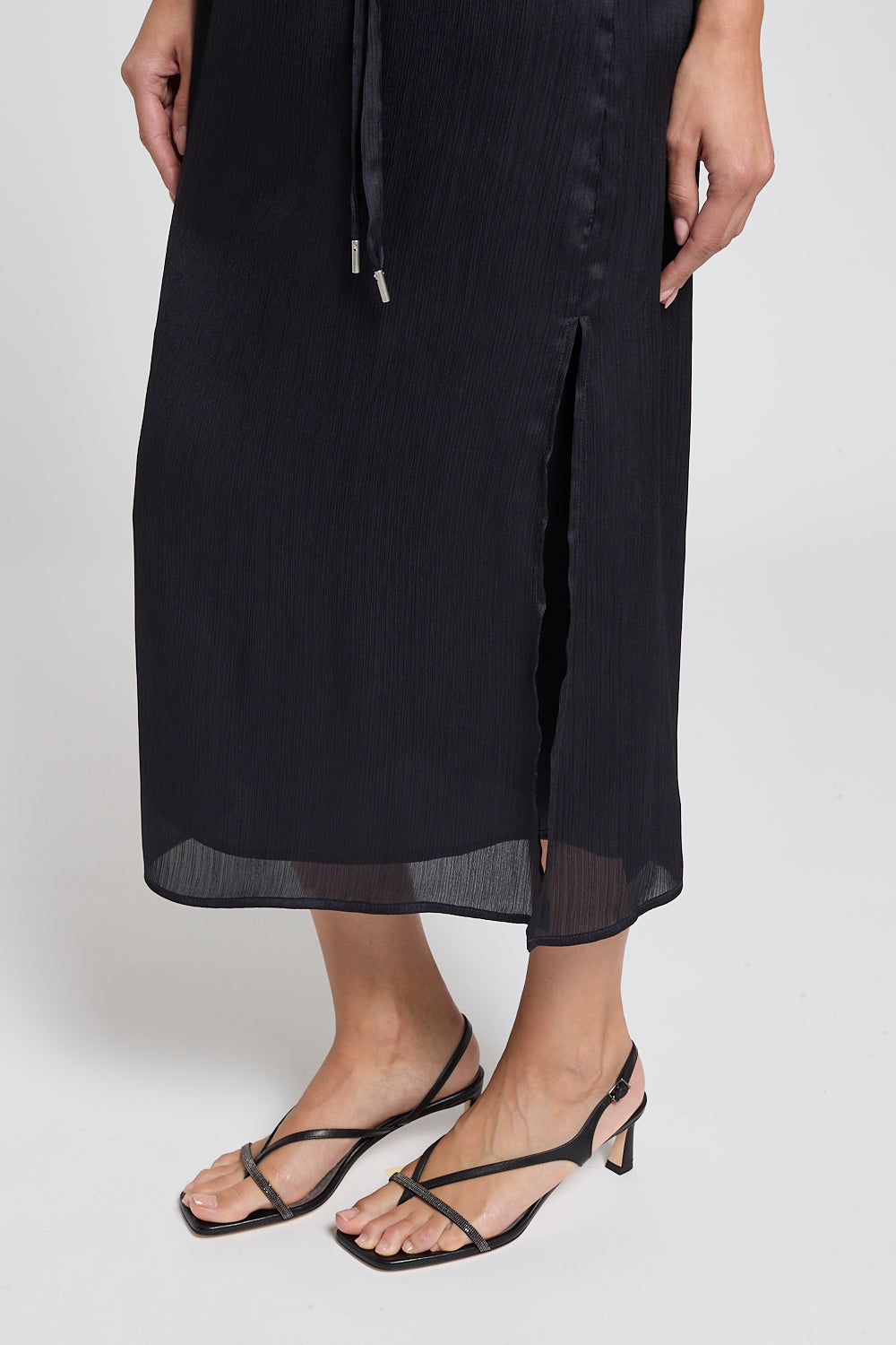 Fluid Crepe Satin Dress