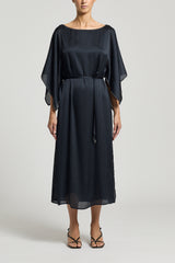 Fluid Crepe Satin Dress