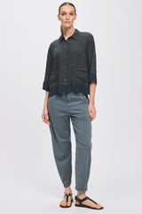 Georgette Trim 3/4 Linen Shirt