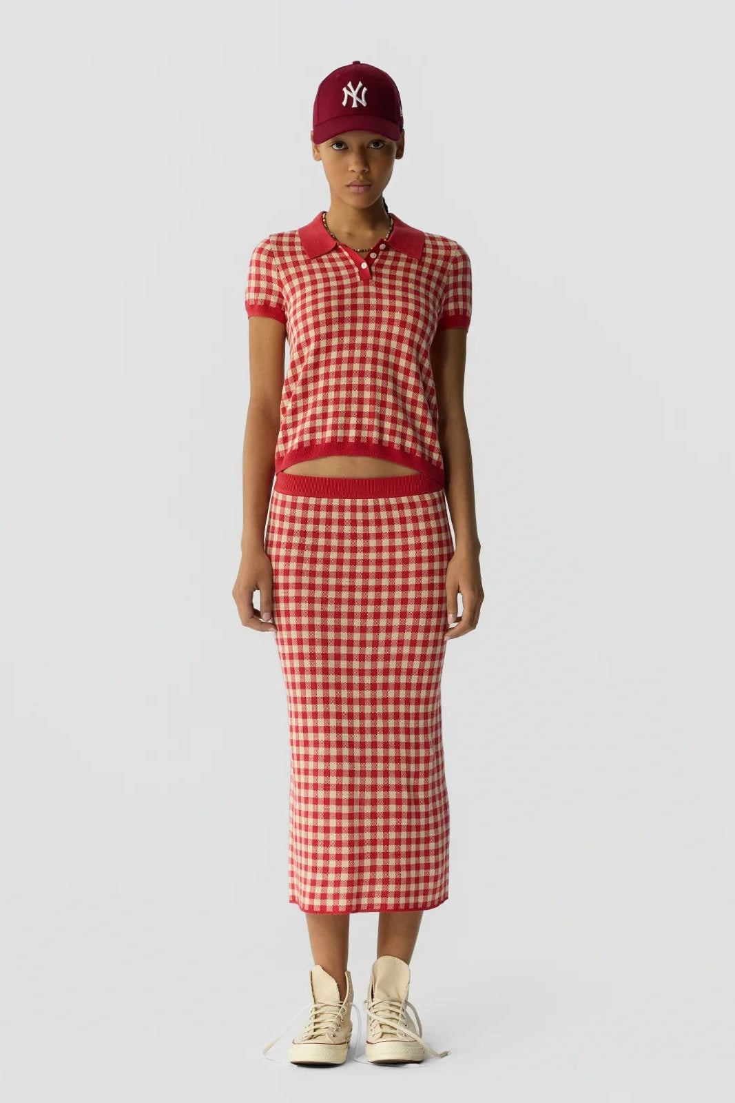 Gingham Long Skirt