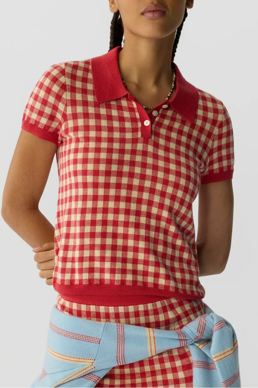 Gingham Shrunken Polo
