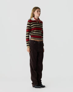 Guest In Residence Grizzly Cropped Rugby in Carmine Combo side view