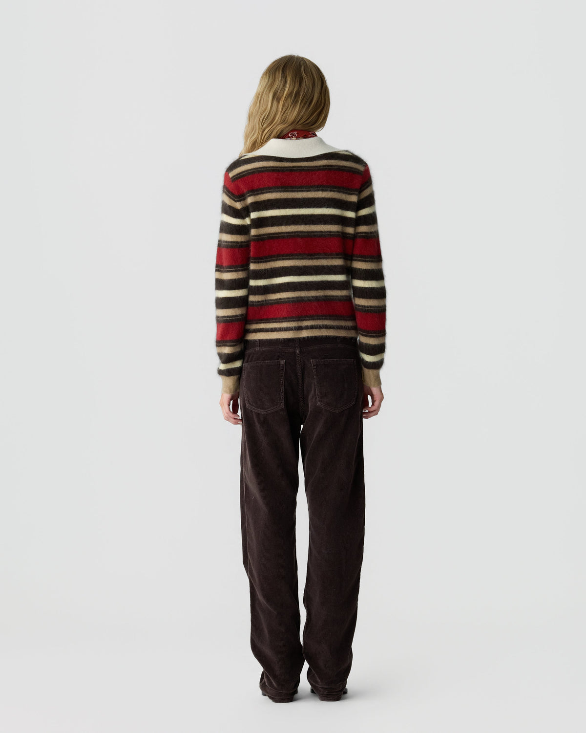 Guest In Residence Grizzly Cropped Rugby in Carmine Combo back view