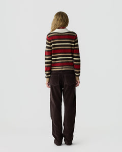 Guest In Residence Grizzly Cropped Rugby in Carmine Combo back view