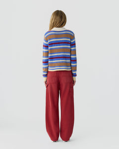 Guest In Residence Grizzly Cropped Rugby in Reservoir Combo back view