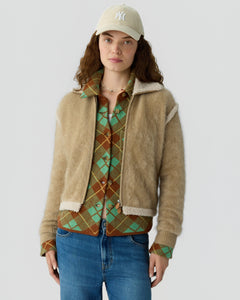 Guest In Residence Grizzly Frankie Jacket in Camel close up