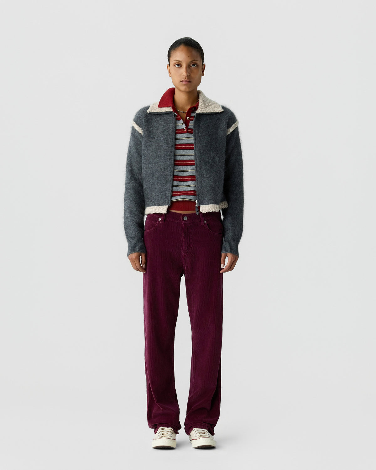 Guest In Residence Grizzly Frankie Jacket in Charcoal Oatmeal