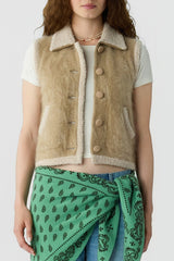 Guest In Residence Grizzly Wrangler Vest in Camel full length