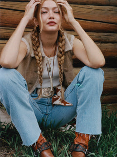 Guest In Residence Grizzly Wrangler Vest in Camel styled