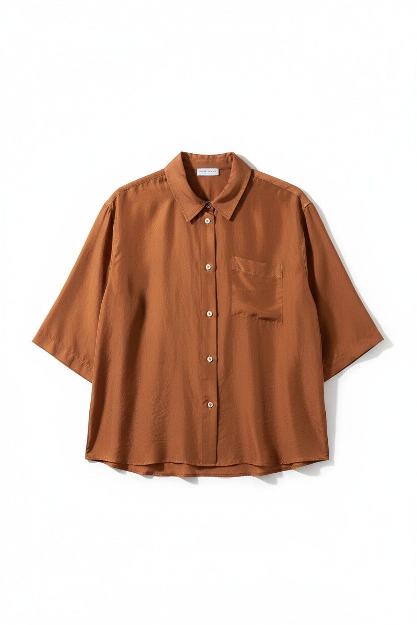 Habotai Silk Half Sleeves Shirt