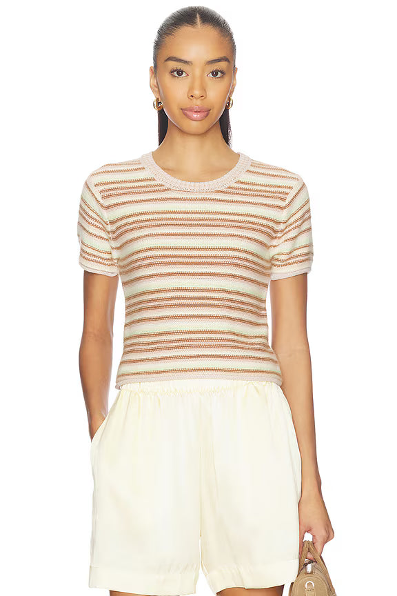 Jude Short Sleeve Cashmere Tee Lightweight Knit Top