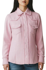 Knit Snap Shirt With Fringe