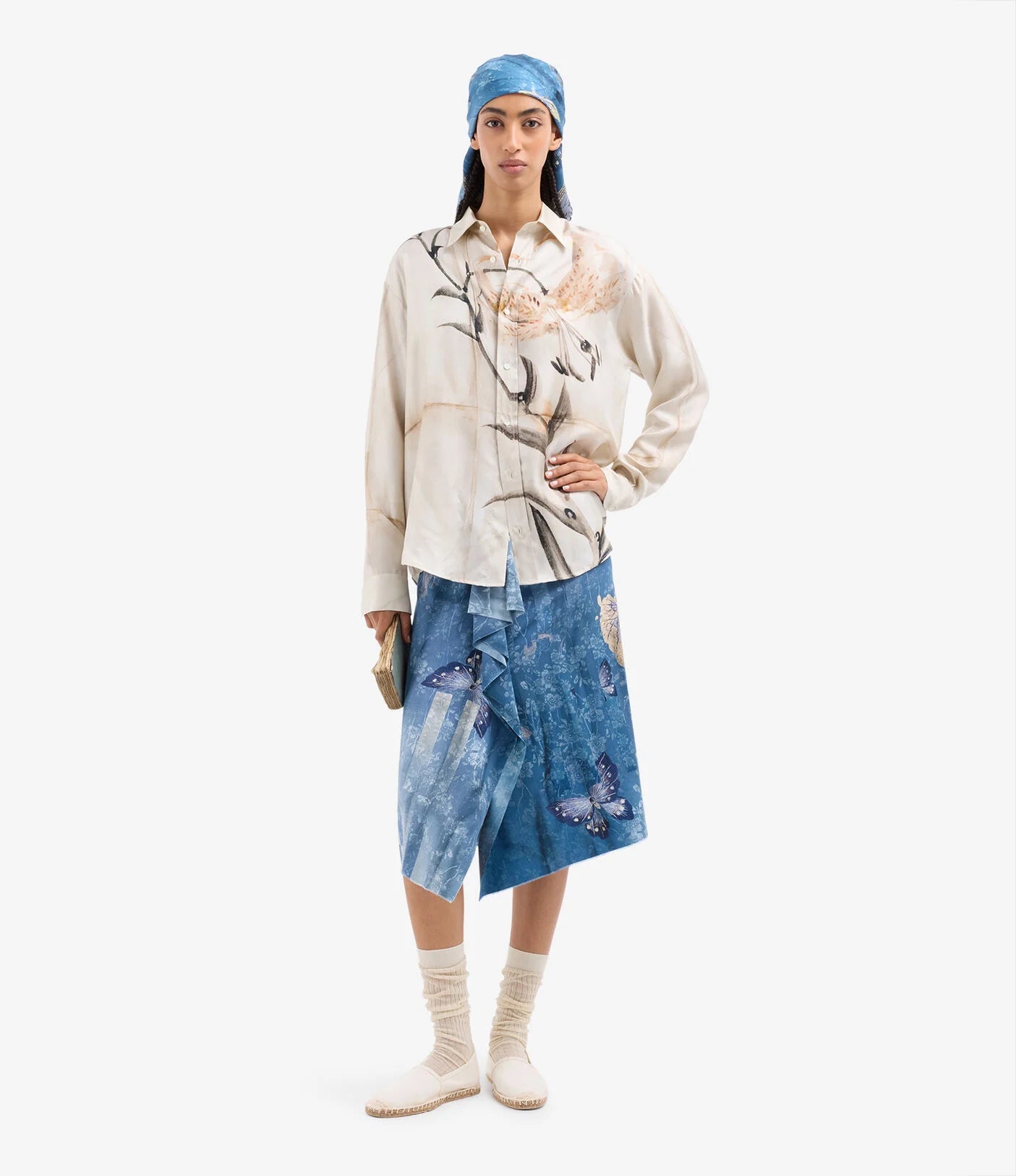 Lily Print Silk Shirt
