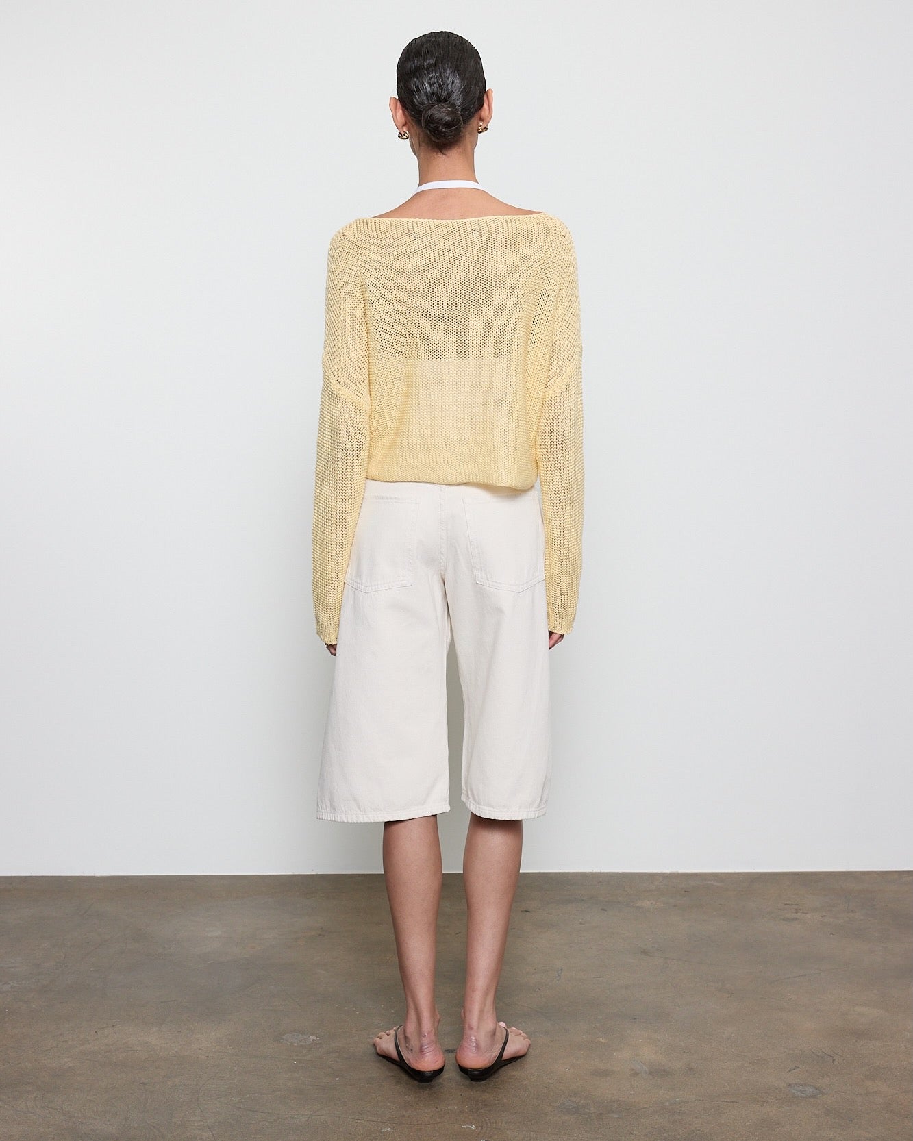 Linen Open Knit Bateau Sweater – Flan