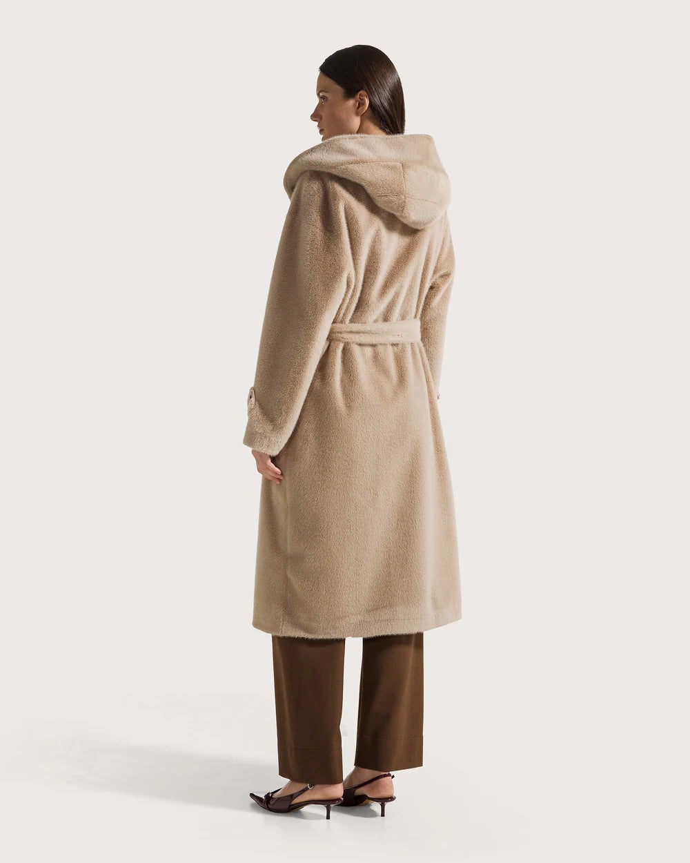Long Faux Fur Coat with Hood