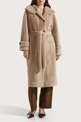 Long Faux Fur Coat with Hood