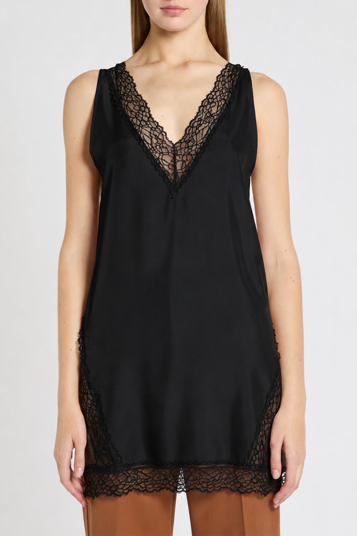 Long Habotai Silk Top