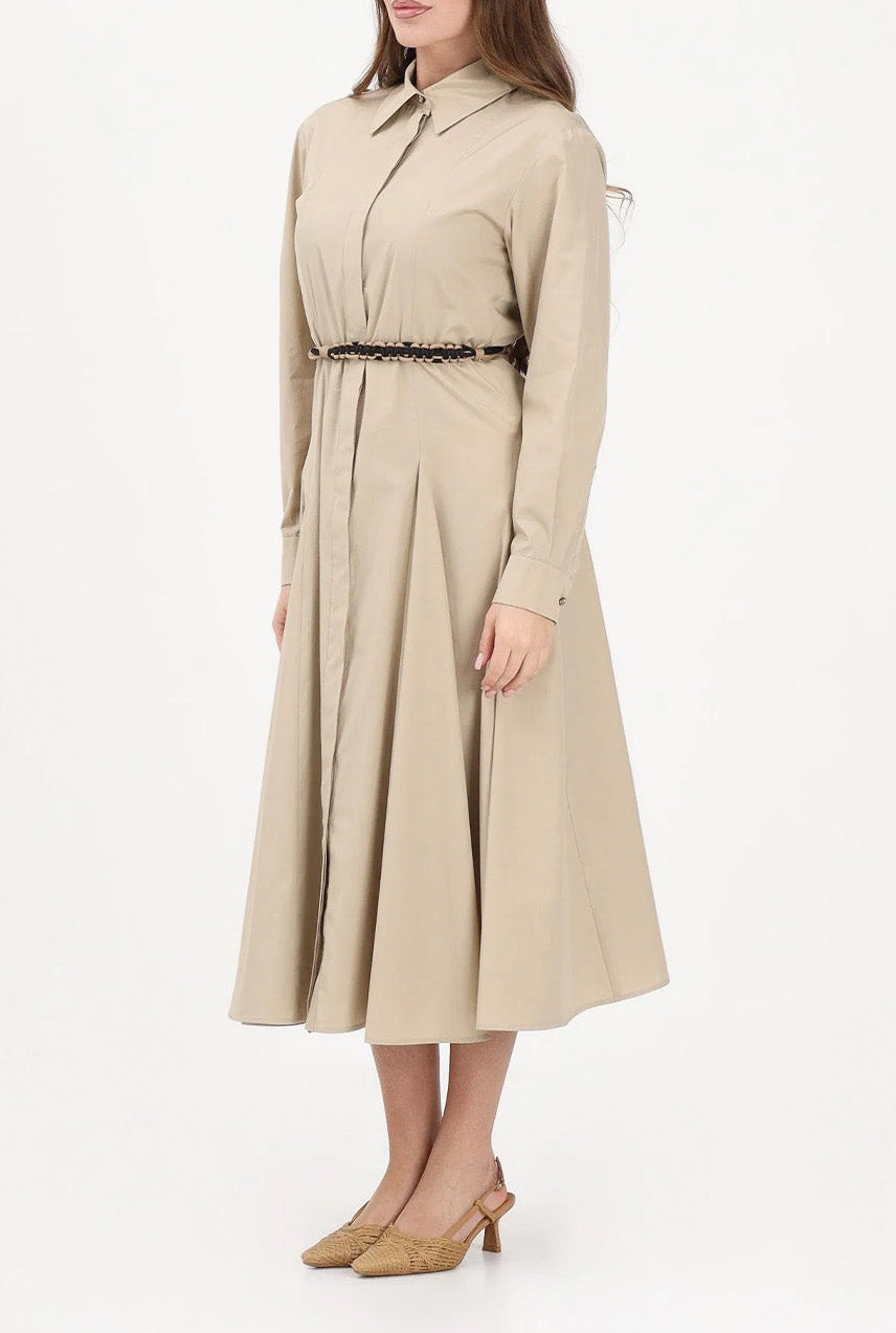 Long Poplin Shirt Dress