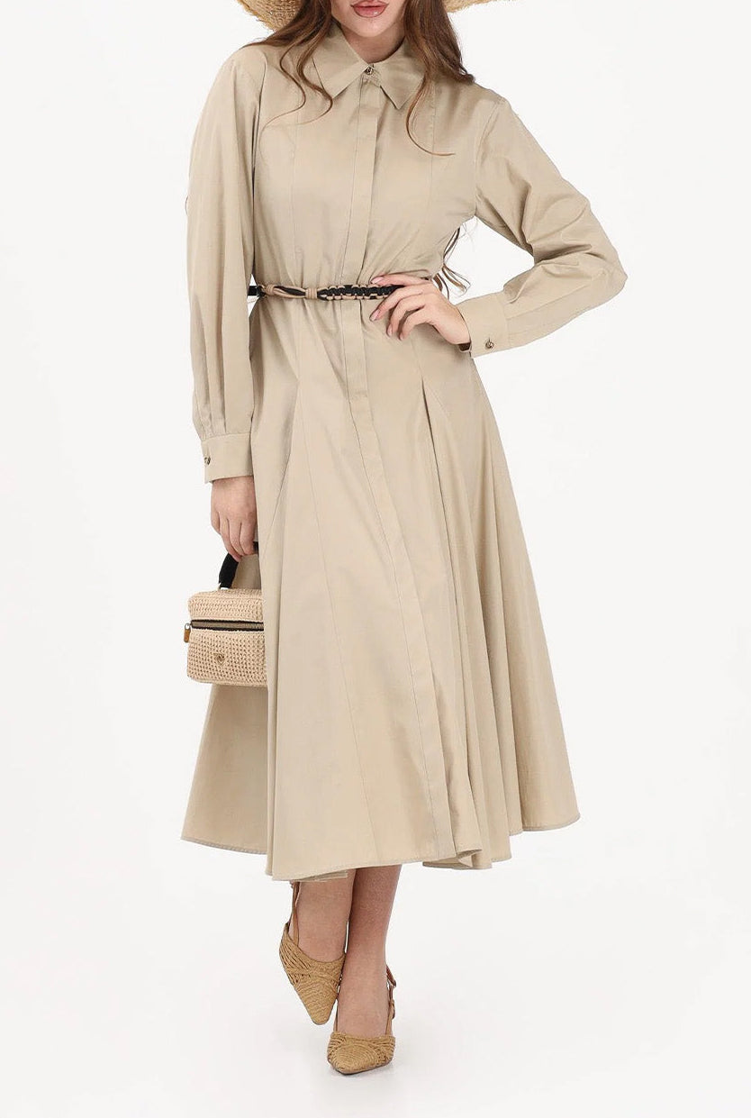 Long Poplin Shirt Dress