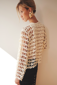 Luxe Embroidered Reversible Open Stitch Boat Neck