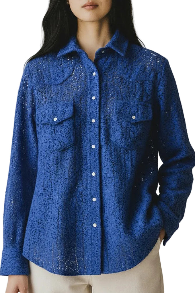 Macrame Lace Snap Shirt