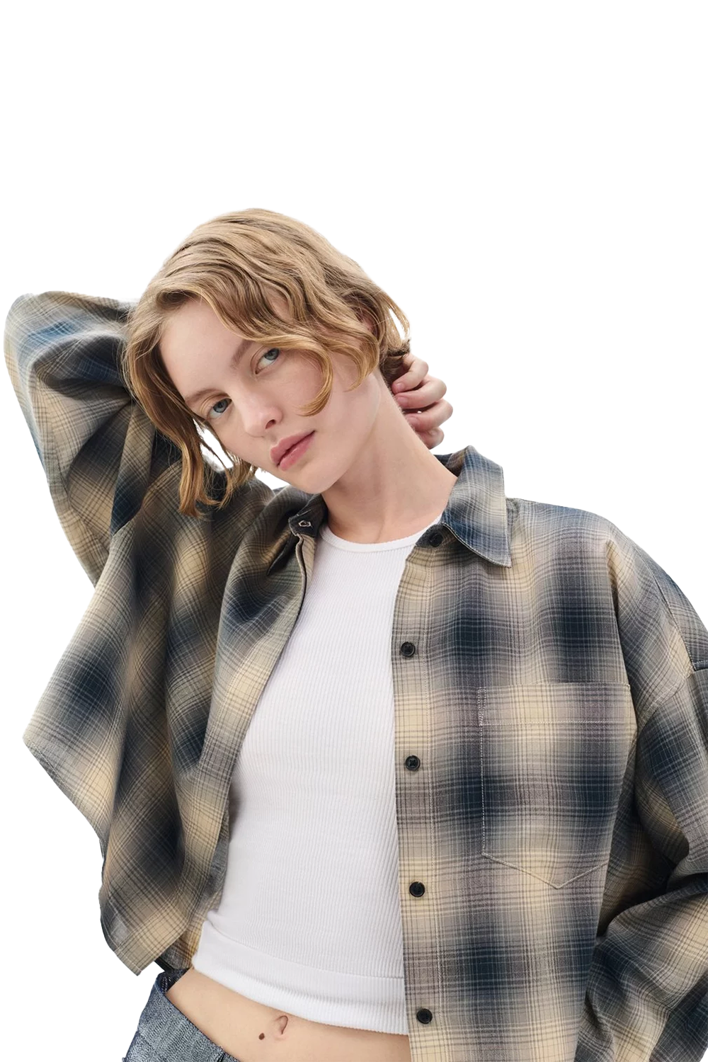 Marin Cropped Plaid Shirt